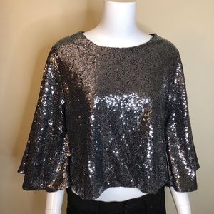 Lulu’s NWT Blue Sequin Top M